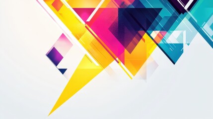 Fototapete - A card with a modern design on a transparent background, featuring bold geometric shapes and vibrant colors.