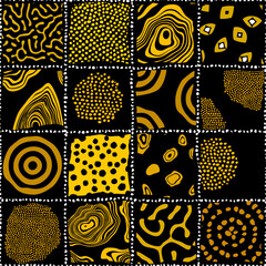 Fototapete - Background of the tribal ethnic culture pattern. Seamless vector pattern in patchwork style based on afro ethnic style ornaments