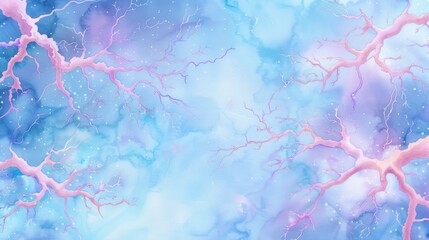 Poster - A vibrant, abstract background featuring swirling blue and pink hues with intricate lines, evoking a sense of tranquility and creativity.