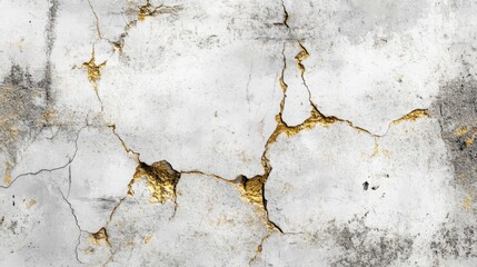 Aufkleber - A wall with cracks and a gold color