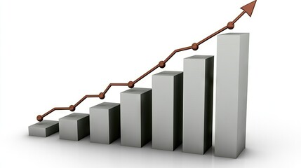 Poster - Growth Chart with Bar Graph and Arrow Indicator
