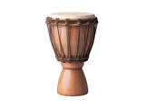 a wooden drum with a white top