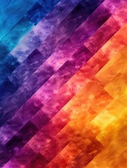 Poster - A vibrant, abstract design featuring a gradient of colors from blue to purple, transitioning to pink and orange, creating a visually striking pattern.