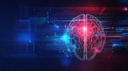 Poster - A digital brain illustration symbolizing technology and artificial intelligence.