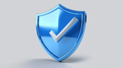 Poster - A strong blue shield with a checkmark symbolizes the protection of your data. This represents secure technology, protecting your information online and keeping you safe.