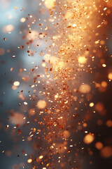 Poster - Delicate gold confetti sprinkled across a clean background, adding a subtle, festive touch in a minimal style,