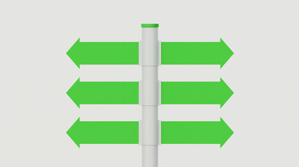 Fototapete - 3d direction road sign isolated on white background. 3d way finding sign isolated on white background. Realistic street sign. Direction sign post with arrow. Signpost road direction.