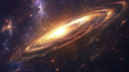Aufkleber - Mesmerizing spiral galaxy with swirling stars, surrounded by glowing nebulae. The boundless and timeless beauty of the universe.