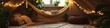 © Alexandr - Cozy indoor hammock with pillows and warm lights