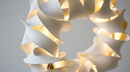 White paper wreath with intricate cutout patterns, perfect for minimalist holiday decor or modern home styling.