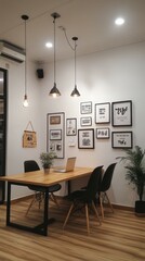 Poster - Create a serene minimalist office wall with inspirational quotes to boost productivity