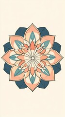 Poster - Create a captivating floral mandala pattern in pastel colors to enhance mindfulness
