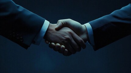 Aufkleber - Two men shaking hands in a dark room