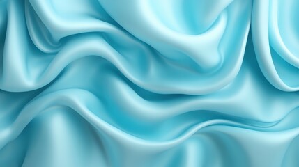 Poster - This image showcases a smooth flowing blue fabric with gentle curves and folds, providing a sense of elegance and feminine grace in a serene arrangement.