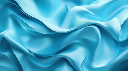 Poster - This image captures vivid blue fabric with flowing movements creating dynamic abstract waves, reflecting bold artistic expression and a sense of creativity.