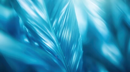 Poster - This image exhibits shimmering blue leaf patterns with ethereal light effects, creating a magical and serene atmosphere through delicate and elegant designs.