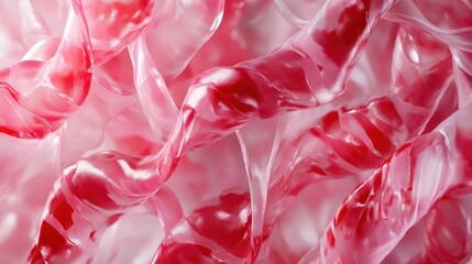 Poster - An abstract representation of pink and white flowing ribbons, blending smoothly and artistically, signifying fluidity, elegance, and a sense of movement.