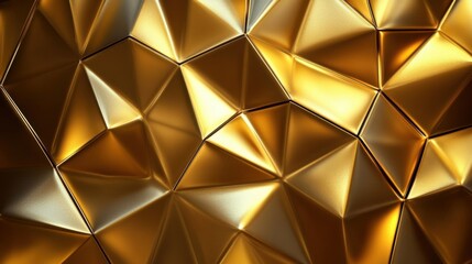 Poster - A stunning close-up of a textured golden surface, showcasing a geometric pattern with a reflective sheen.