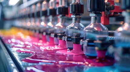 Poster - A printer ink production. High-tech production line in printing industry.