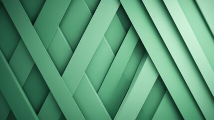 Poster - A collection of interlocking green geometric shapes creates an eye-catching abstract pattern, offering a sense of order and dynamic movement within a modern style.