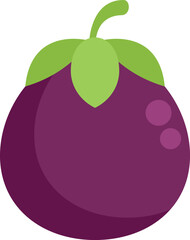 Poster - this illustration shows a ripe eggplant with a green stem, ready to be used in your next project