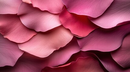 Poster - A close-up of pink petals layered beautifully, highlighting their natural texture and softness which inspires feelings of tranquility, beauty, and artistic grace.