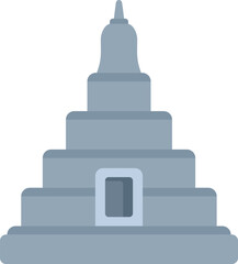 Poster - this vector illustration depicts an ancient buddhist temple, showcasing traditional architecture