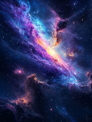 Wall Mural - a vibrant starry night sky with swirling galaxies, bright stars,