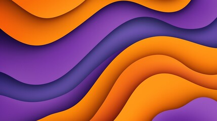 Poster - Abstract layered purple and orange waves