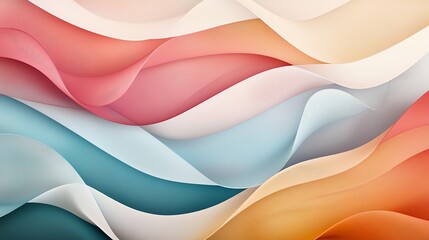 Poster - Colorful abstract wavy pattern with soft curves.