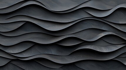 Poster - Abstract dark waves texture with dynamic lines