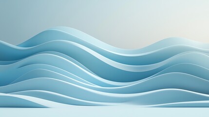 Poster - Abstract blue waves creating a fluid motion design.