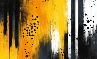 Poster - Yellow, black, and patterns combine to create a dynamic visual tapestry