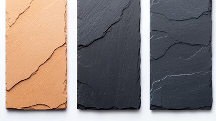 Poster - Textured slate tiles in earthy tones.