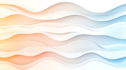Poster - Colorful abstract wavy lines on white background.