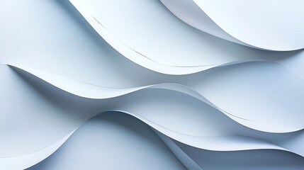 Poster - Abstract white paper waves create a serene pattern.