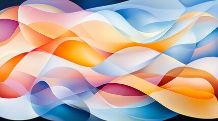 Poster - Colorful abstract wavy pattern with gradients