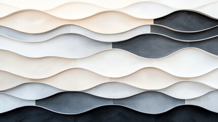 Poster - Abstract wave pattern in monochrome tones