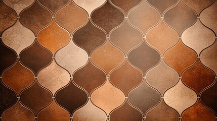 Poster - Brown geometric tile pattern background design