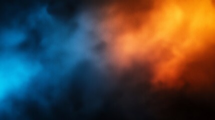Poster - Abstract blue and orange smoky background