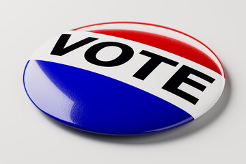 Aufkleber - Vote Button on a White Background. 3D Rendering