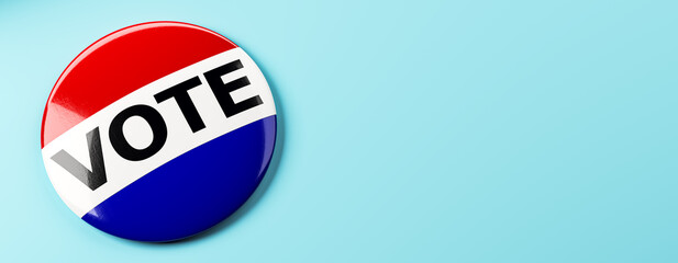 Aufkleber - Vote Button on Blue Background. 3D Rendering