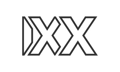 Poster - IXX logo design template with strong and modern bold text. Initial based vector logotype featuring simple and minimal typography. Trendy company identity.
