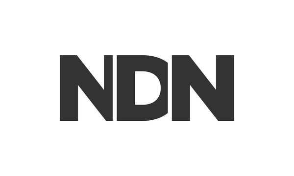 NDN logo design template with strong and modern bold text. Initial based vector logotype featuring simple and minimal typography. Trendy company identity.
