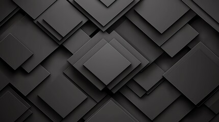 Poster - Abstract black geometric square pattern design