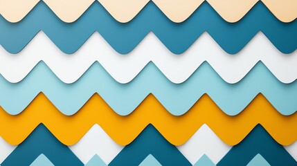 Poster - Colorful zigzag pattern with layered abstract design.