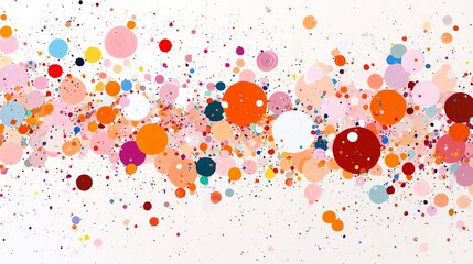 Poster - Colorful abstract dots on white background.