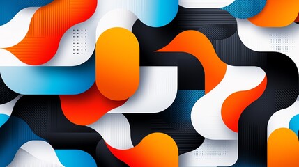 Poster - Vibrant abstract geometric pattern in bold colors