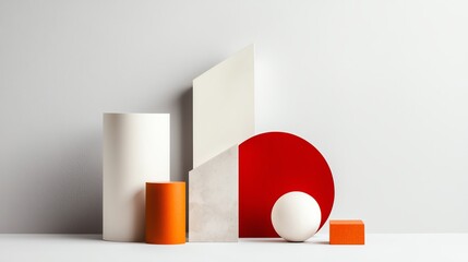 Poster - Minimalist geometric shapes with vibrant colors.