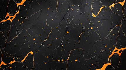 Poster - Abstract dark background with orange lines.